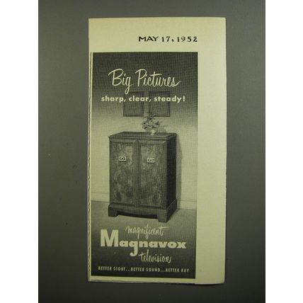 1952 Magnavox Television Ad - Big pictures sharp, clear, steady!
