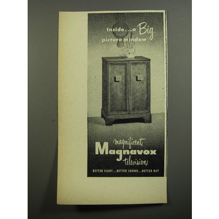 1952 Magnavox Television Ad - Inside.. a big picture window