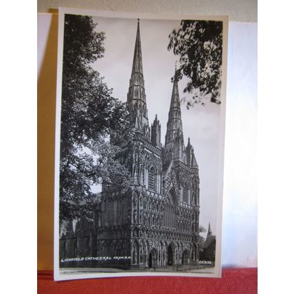 LICHFIELD CATHEDRAL, STAFFORDSHIRE unused postcard RP by Harvey Barton =