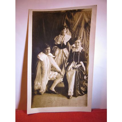 SCHOOL PLAY antique photograph postcard =