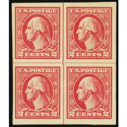 534, Mint VLH Superb 2¢ Center Line Block of Four - Stuart Katz