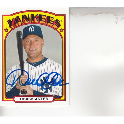 DEREK JETER 2013 AUTOGRAPHED NEW YORK YANKEES HOF WORLD CHAMPION SHORTSTOP CARD