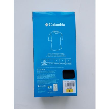 Mens Columbia Crew Neck Cotton T Shirts 3 Pack Anti Pilling BLACK Size S Small