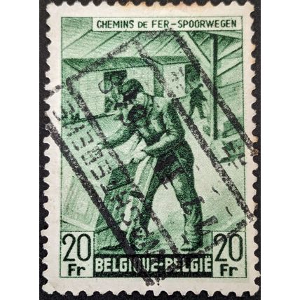 STAMP Belgium SGP1110 1945 20Fr Railway Post Porter Used