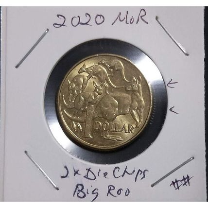 Australia 2020 $1 Mob of Roos - 2 x Die Chips (Big Roo) - Circulated