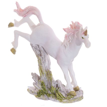 Small Unicorn on Rocks Miniature Figurine Ornament Purple Pink - 4 Designs