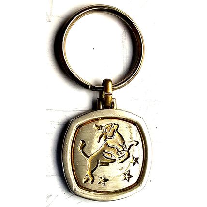 Taurus Horoscope Zodiac Symbol Bull Astrology Mythology Keychain Fob Vintage