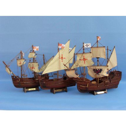 Wooden Santa Maria Limited Tall Model Ship 14"