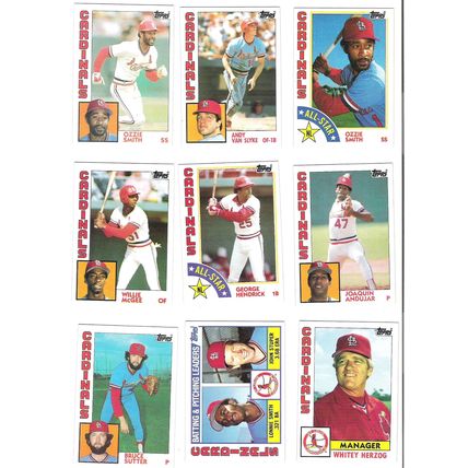 1984 Topps Saint Louis Cardinals team set 29 cards- Van Slyke RC, 2 Ozzie