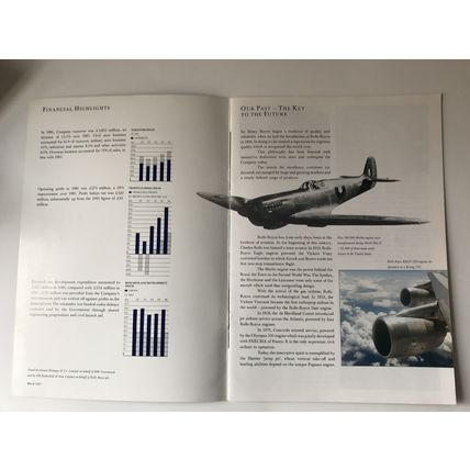 ROLLS ROYCE 1986 Jet Engines UK Mkt Factory Publicity Financial Company Brochure