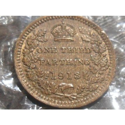 1913 George V Third Farthing - Issued for Malta.