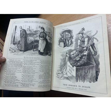 1907 PUNCH MAGAZINE BOUND VOLUMES JAN TO DEC HEAVY 2.8kg ANTIQUE BOOK (P14)