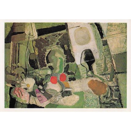 Ivor Hitchens Autumn Composition Flowers On A Table Painting Postcard