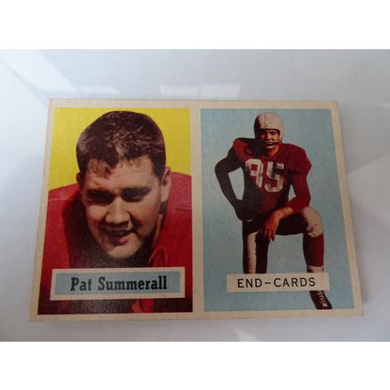 1957 Topps Football Card # 014 Pat Summerall Very Good (3) Chicago Cardinals