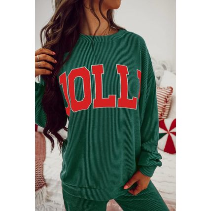 Evergreen JOLLY Corded Long Sleeve Top and Pockets Pants Set