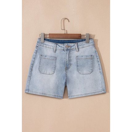 Beau Blue Light Wash High Rise Denim Shorts