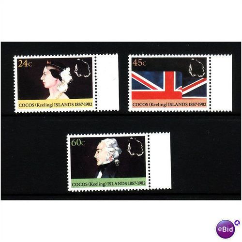 COCOS KEELING ISLANDS 1982 ANNEXATION SET 3 VALS U/M