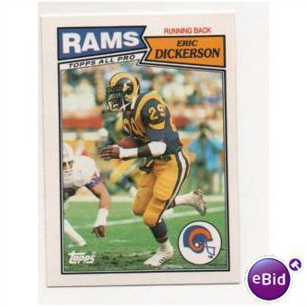 1987 Topps American NFL Football card No.36 Los Angeles Rams, Eric Dickerson