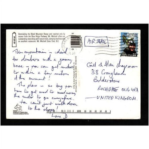 AMERICA POSTCARD - MOUNT MITCHELL - NORTH CAROLINA - NICE COLOURED - USED