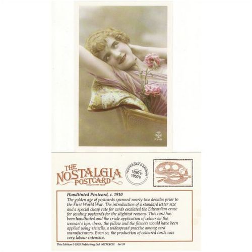 Postcard Edwardian Model c1910 Hand Tinted Woman Flowers Alfred Noyer Nostalgia