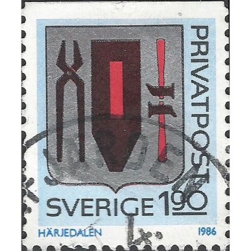 SWEDEN, Privatpost, Harjedalen, blue & silver 1986, 1.90Kr