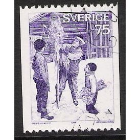 Fa 1021: 75 ö lilac Christmas Preparations: Erecting a Sheaf for Birds.