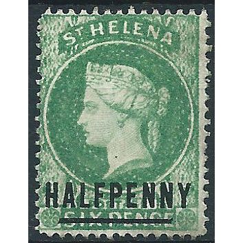 St Helena 1884 SG34 1/2d Emerald Green Very Fine Used. . ..