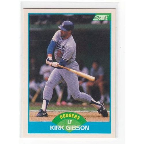 1989 Score Kirk Gibson baseball card #210 – Dodgers