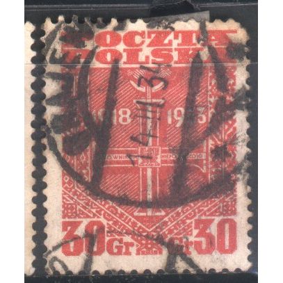 Poland 1933 - SG296 - 30g red - Cross Of Independence - used