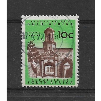 SouthAfrica.SG206 10c Cape Town Castle Entrance.Variety Unchecked.F/Used.June22a