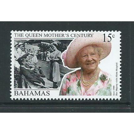 Bahamas stamps royalty queen mother 100th birthday hm 15c