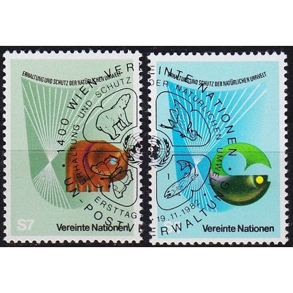 UNO Wien Vienna Vienne [1982] MiNr 0027-28 ( O/used )