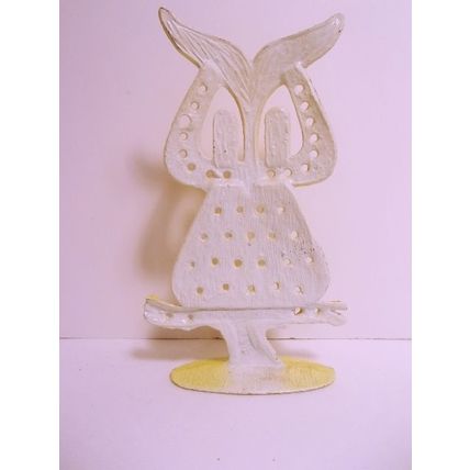 1970s Revere Owl Earring Holder Yellow and Orange Original Paint