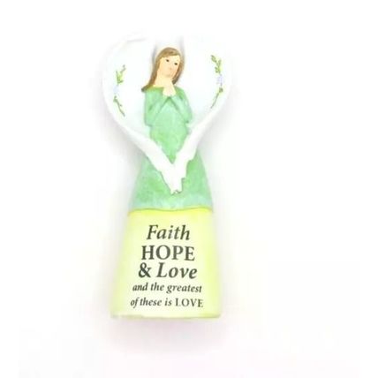 Angel Figurine 1 Cor 13:13 Faith Hope & Love 12.5 CM Gift Home Decor Jesus Love