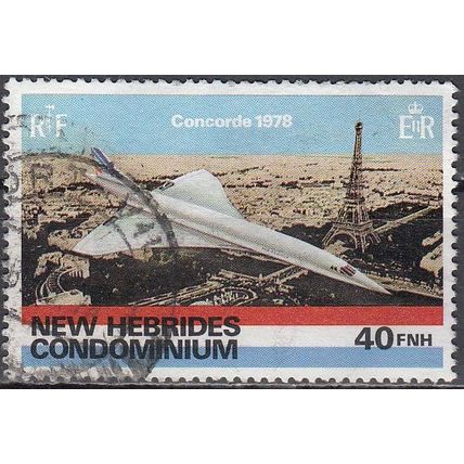 Nouvelles Hebrides 1978 Michel 508 O Cote (2005) 2.20 € Concorde survolant Paris
