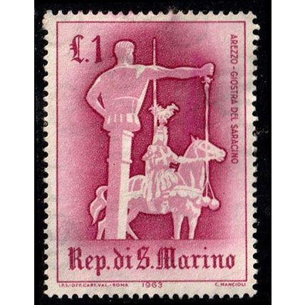 San Marino 1963 Medieval Tournament 1L MNG Stamp Horse Knight