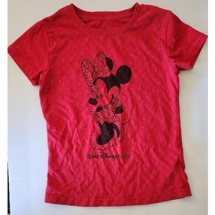 Minnie Mouse Walt Disney World Red Polka Dot T-Shirt Girl’s Size Medium