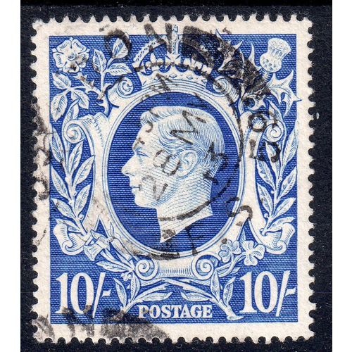 1942 sg478a 10/- ultramarine fine used (G141)