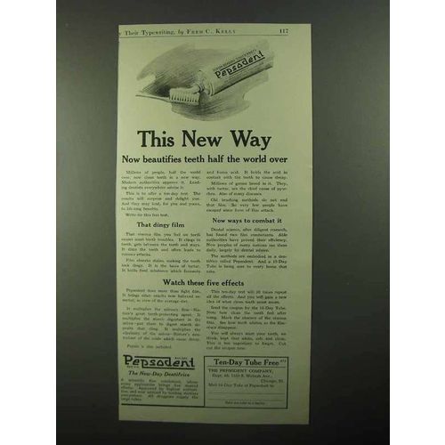 1921 Pepsodent Toothpaste Ad - This New Way