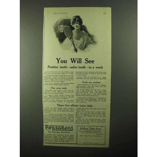 1921 Pepsodent Toothpaste Ad - You Will See