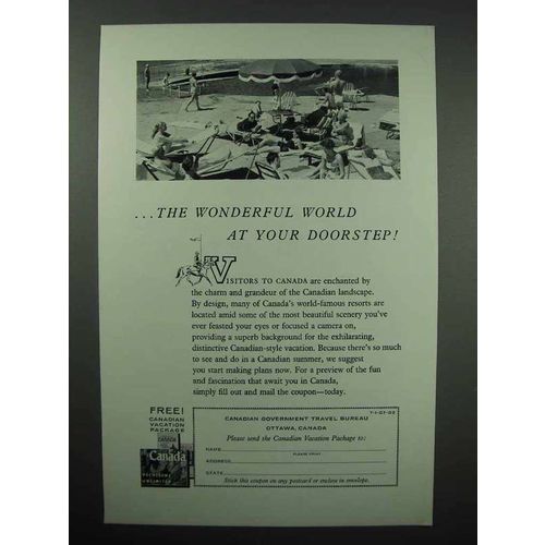 1960 Canada Tourism Ad - The Wonderful World at Your Doorstop