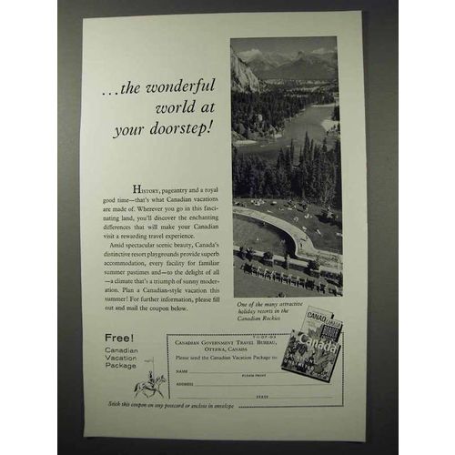 1960 Canada Tourism Ad - Wonderful World at Doorstep