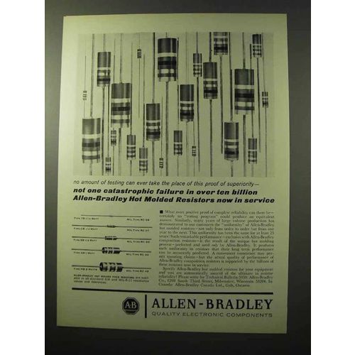 1964 Allen-Bradley Ad - Hot Molded Resistors: Type TR