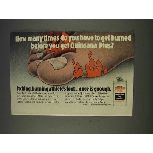 1977 Quinsana Plus Medicated Foot Powder Ad
