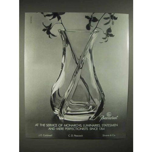 1986 Baccarat Crystal Vase Ad - At Service of Monarchs, Luminaries