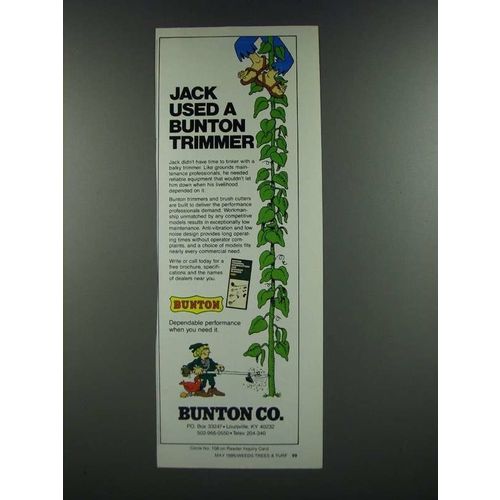 1986 Bunton Trimmer Ad - Jack Used a Bunton Trimmer