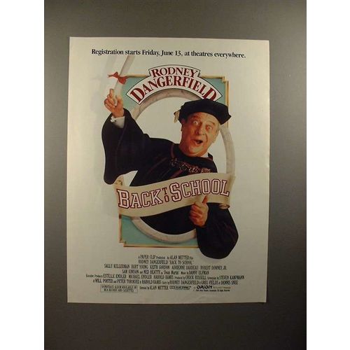 1986 Back to School Movie Ad, w/ Rodney Dangerfield!