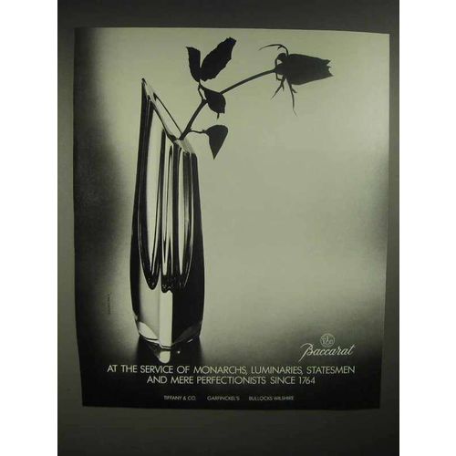 1986 Baccarat Crystal Vase Ad - At Service of Monarchs