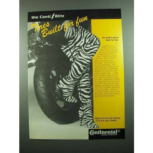 1989 Continental Conti Blitz Motorcycle Tire Ad