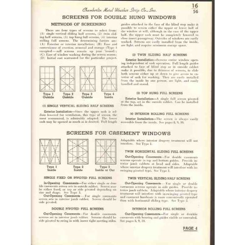 chamberlin metal weather strip company 1938 screens vintage catalog